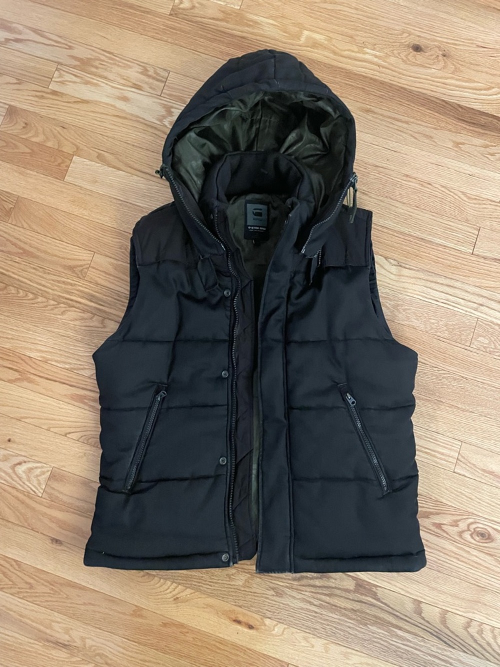 G-star raw Men's Hooded Puffer Vest - Black